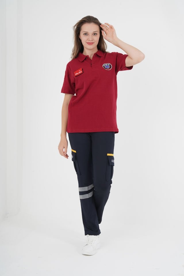 YENİ Paramedik Bordo Lacoste T-shirt (Unisex)