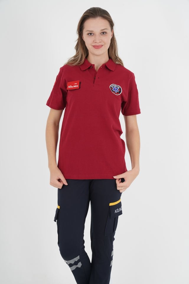YENİ Paramedik Bordo Lacoste T-shirt (Unisex)