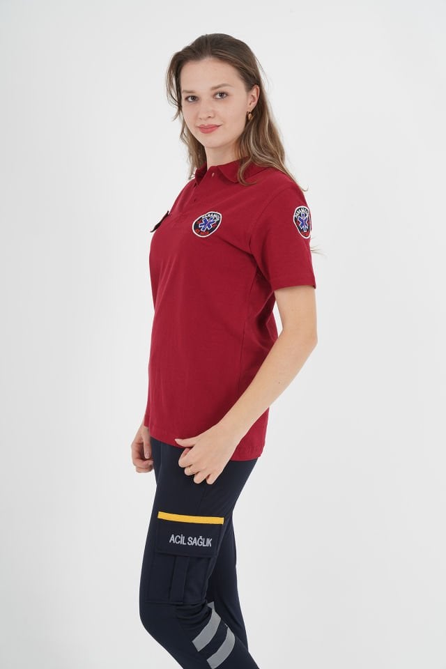 YENİ Paramedik Bordo Lacoste T-shirt (Unisex)