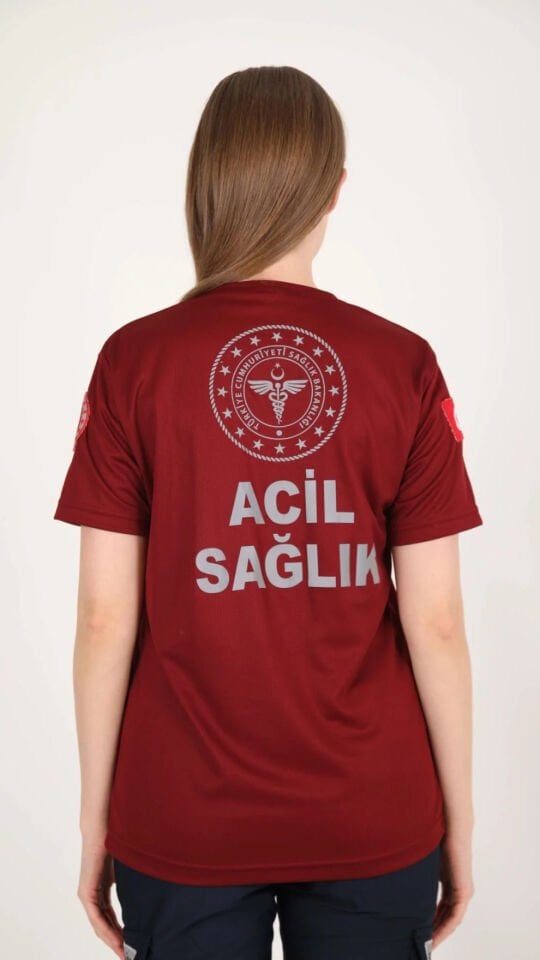 112 Acil Sağlık Comfort V Yaka T-shirt(Fileli-Unisex)