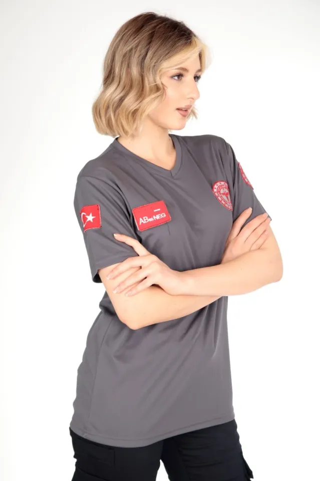 112 Acil Sağlık Comfort V Yaka T-shirt(Fileli-Unisex)