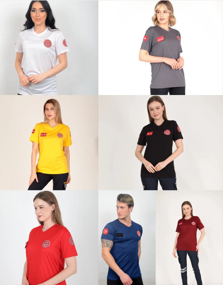 112 Acil Sağlık Comfort V Yaka T-shirt(Fileli-Unisex)
