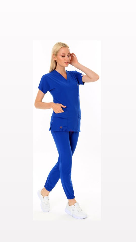 Premium Jogger (Lastikli paça) Likralı Sax Mavisi Takım