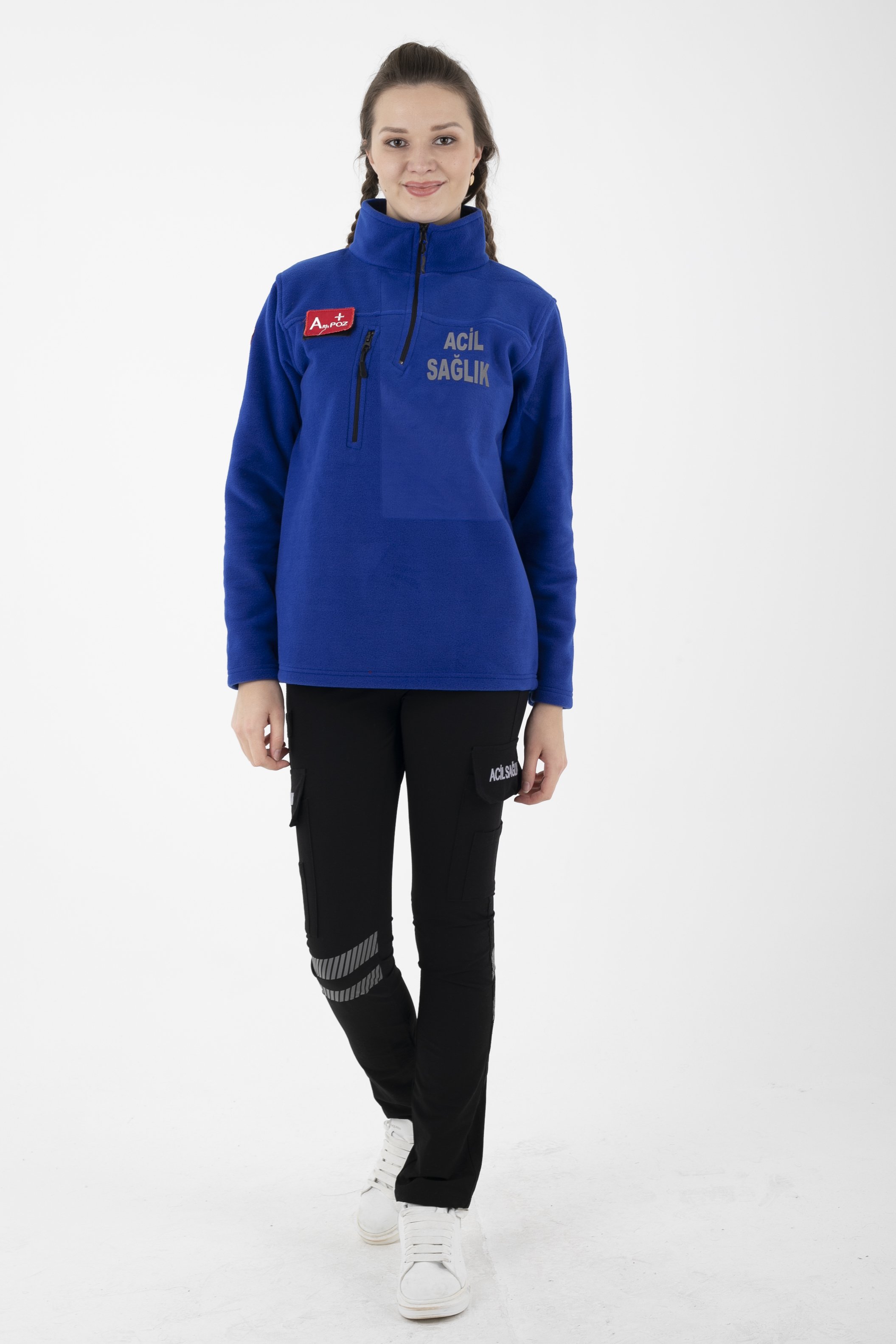 Yeni Acil Sağlık Sax Mavisi Fermuarlı Swit (Unisex)