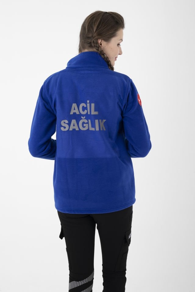 Yeni Acil Sağlık Sax Mavisi Fermuarlı Swit (Unisex)