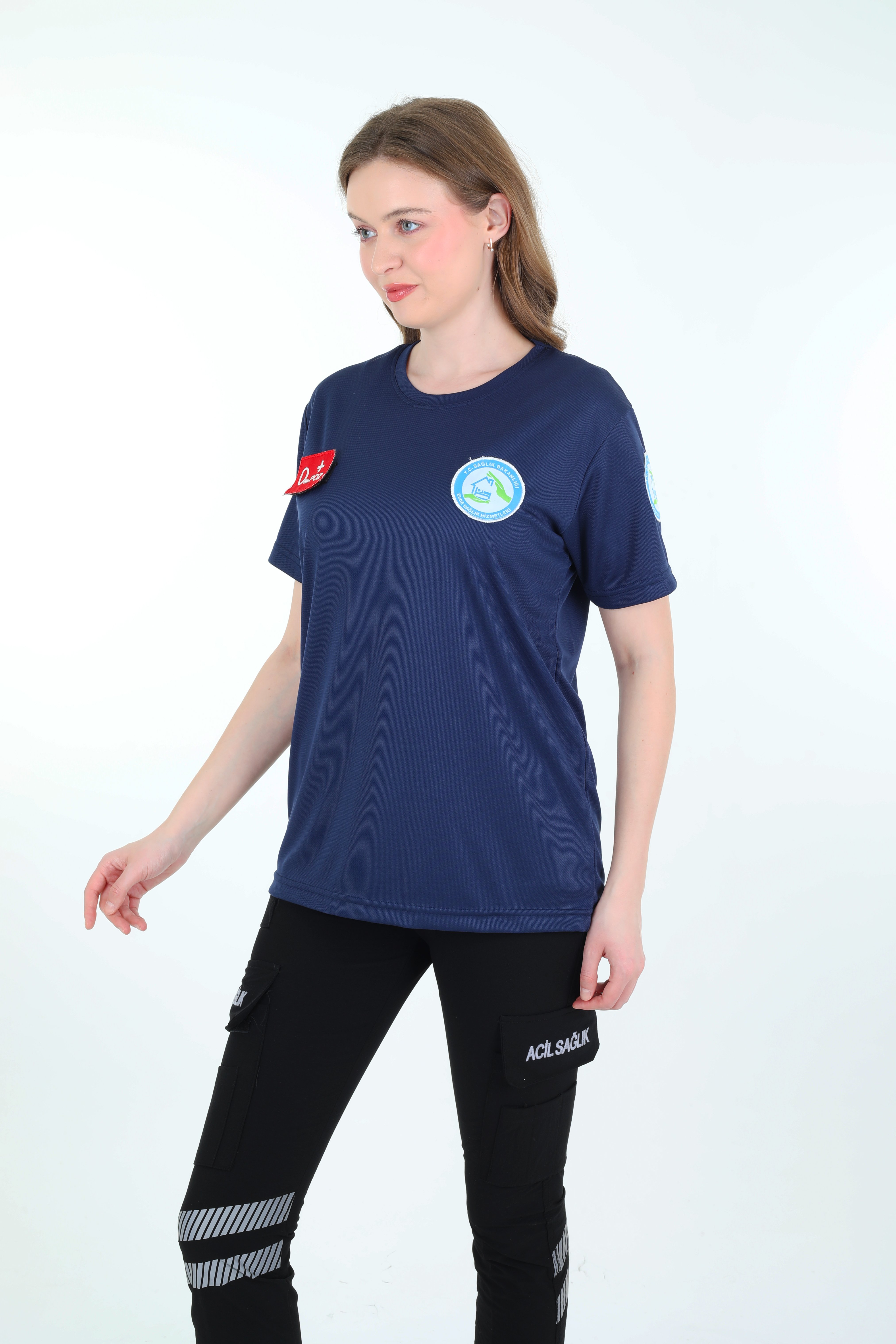 Evde Sağlık Lacivert Comfort T-shirt (Fileli-Unisex)