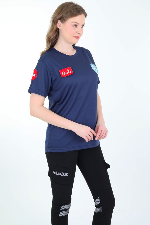 Evde Sağlık Lacivert Comfort T-shirt (Fileli-Unisex)