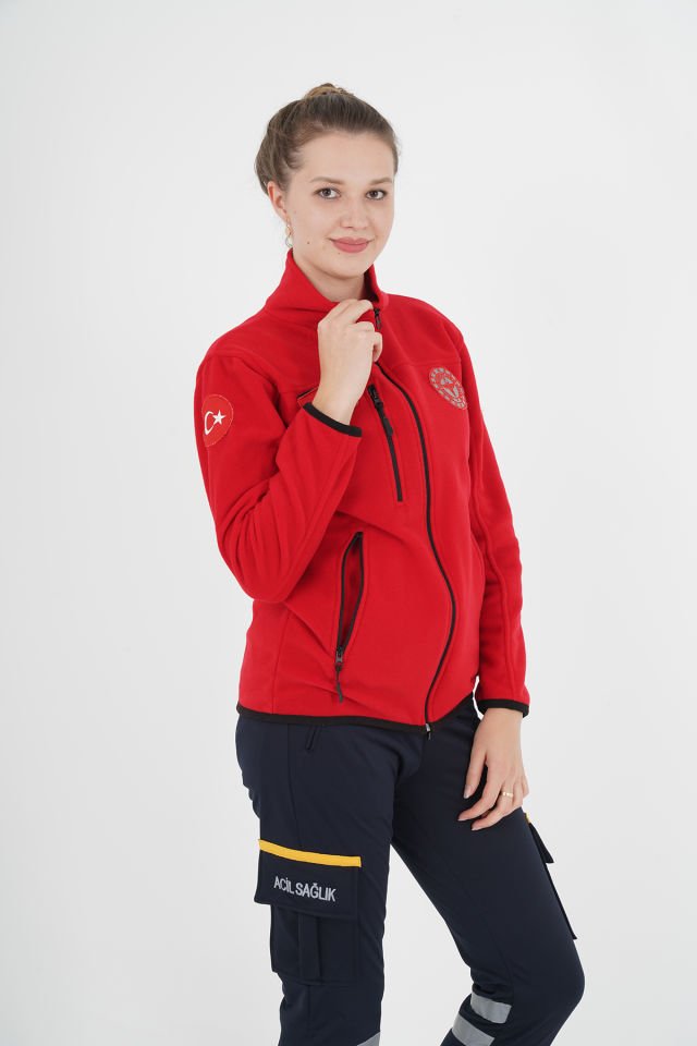 Yeni Evde Sağlık Kırmızı Polar (Unisex)