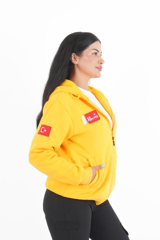 Paramedik Sarı Kapşonlu Polar (Unisex)