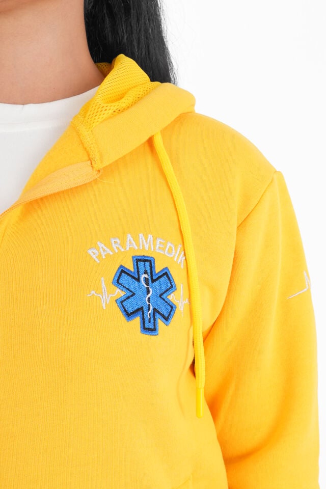 Paramedik Sarı Kapşonlu Polar (Unisex)