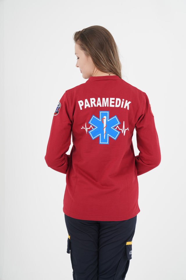 YENİ Paramedik Sıfır Yaka Bordo Swit(Unisex)