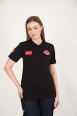 YENİ Acil Sağlık V Yaka Siyah Penye T-shirt (Unisex)