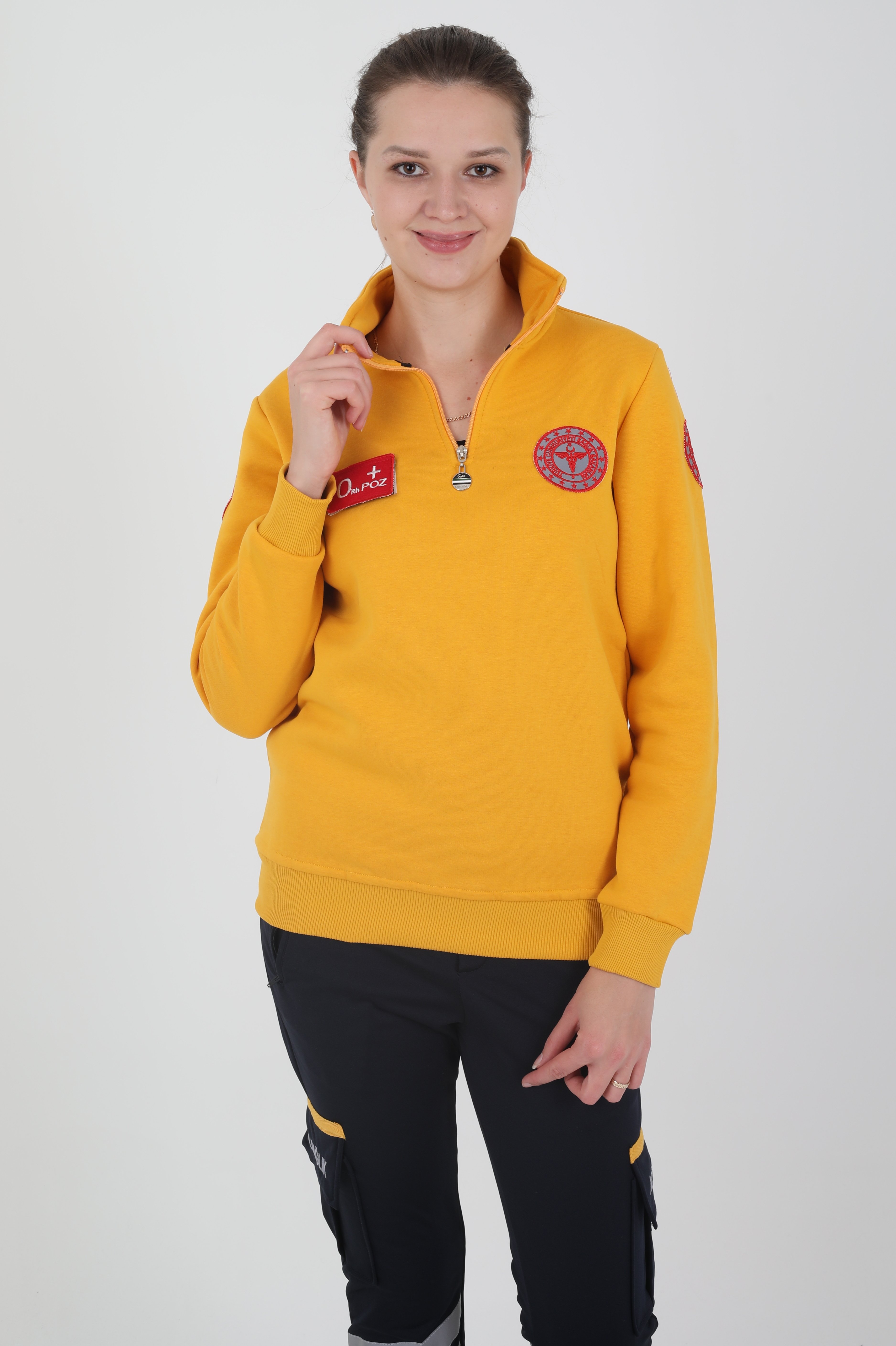 Yeni Fermuarlı (112) Acil Sağlık Swit Sarı (Unisex-3 İplik)