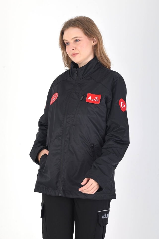Yeni 112 Acil Sağlık Siyah Mevsimlik Mont (Unisex)