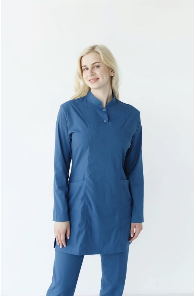 Petrol Mavisi Tesettür Likralı Cerrahi Takım