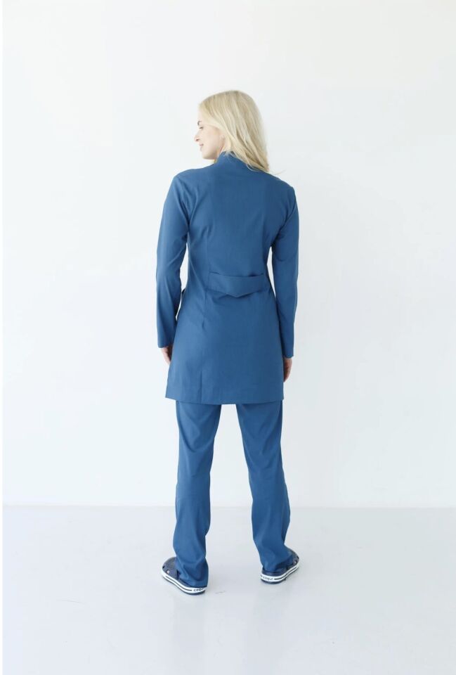 Petrol Mavisi Tesettür Likralı Cerrahi Takım