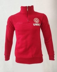 Yeni UMKE Fermuarlı Kırmızı Swit (Unisex-3 iplik)