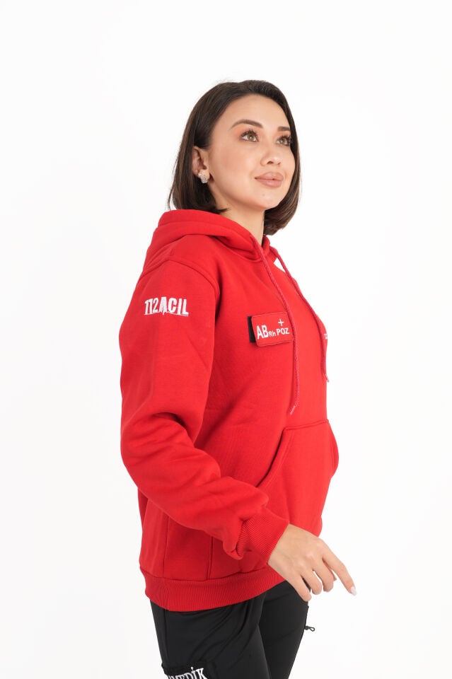Sağlık Bakanlığı 112 Acil Kırmızı Kapşonlu Swit (Unisex)