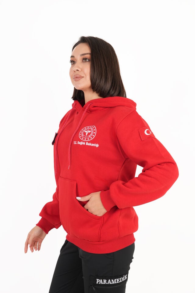 Sağlık Bakanlığı 112 Acil Kırmızı Kapşonlu Swit (Unisex)
