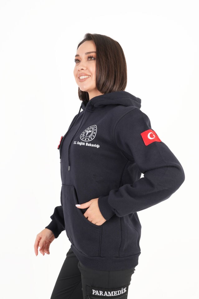 Sağlık Bakanlığı 112 Acil Lacivert Kapşonlu Swit (Unisex)