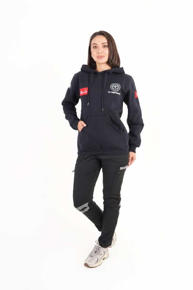 Sağlık Bakanlığı 112 Acil Lacivert Kapşonlu Swit (Unisex)