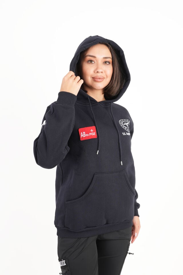 Sağlık Bakanlığı 112 Acil Lacivert Kapşonlu Swit (Unisex)