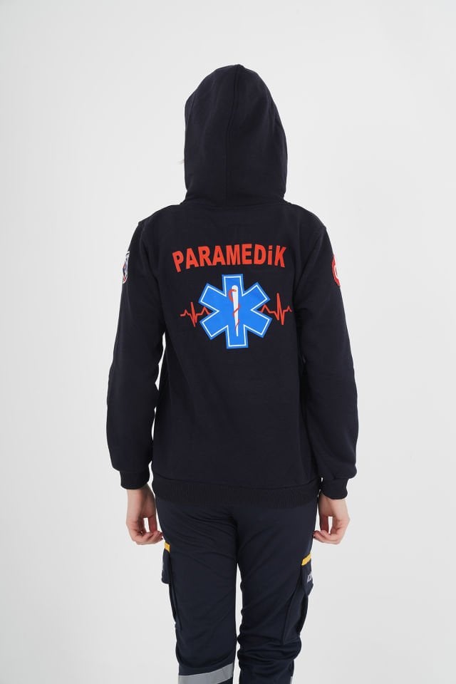 Yeni Lacivert Paramedik Kapşonlu Swit (Unisex)
