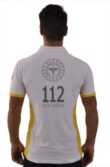112 Tişört (Beyaz Sarı Çift Renk)