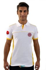112 Tişört (Beyaz Sarı Çift Renk)