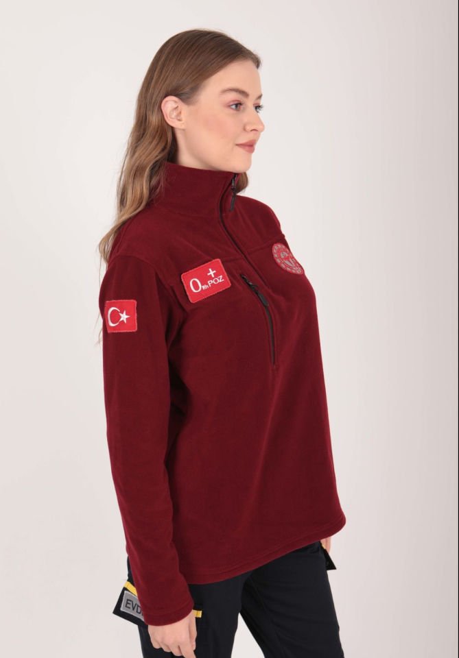Yeni Evde Sağlık Bordo Fermuarlı Swit (Unisex)