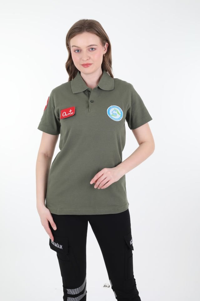 Evde Sağlık Haki Yeşili Lacost T-shirt (Unisex)