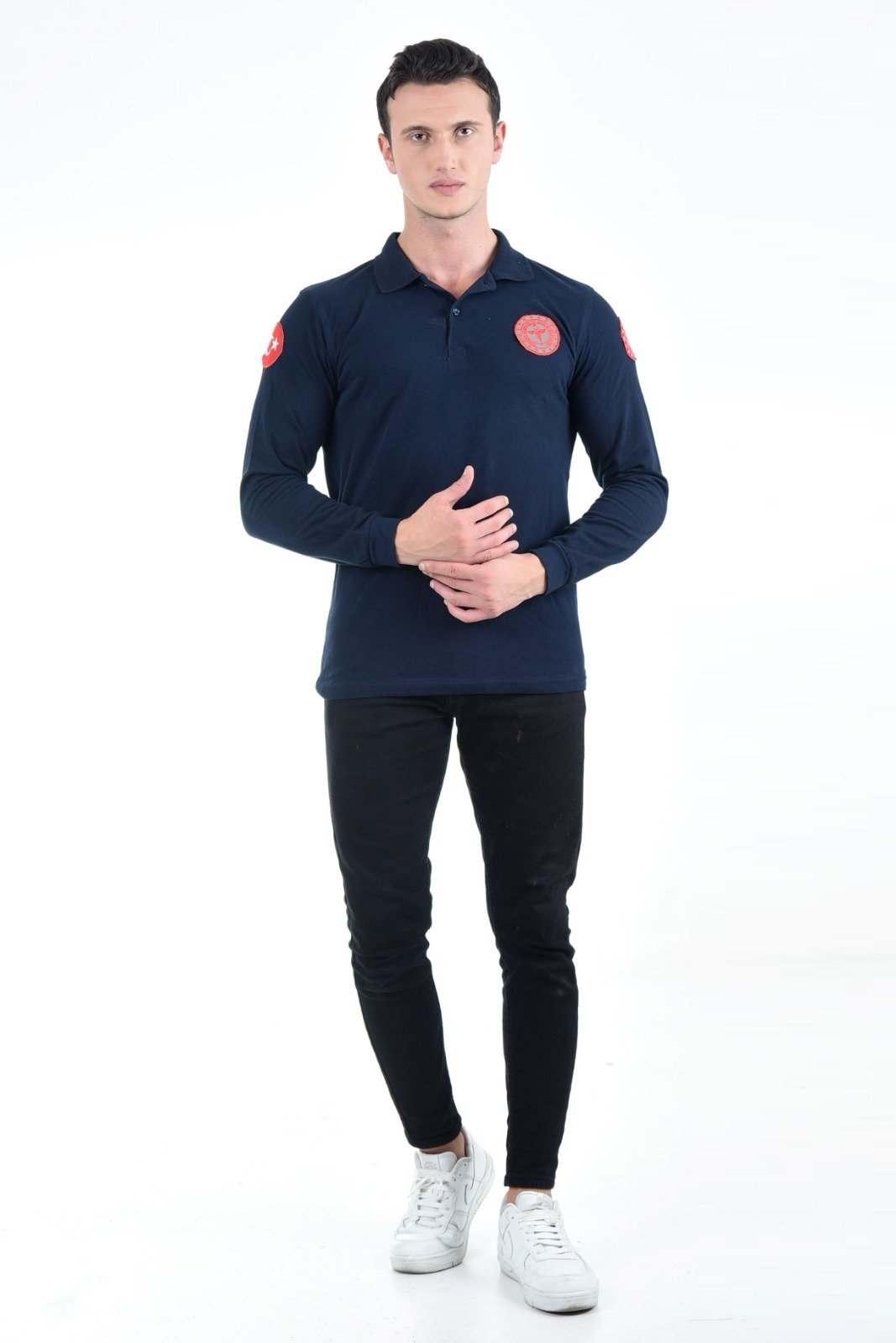 Yeni Evde Sağlık Lacivert Uzun Kollu T-shirt (Unisex)