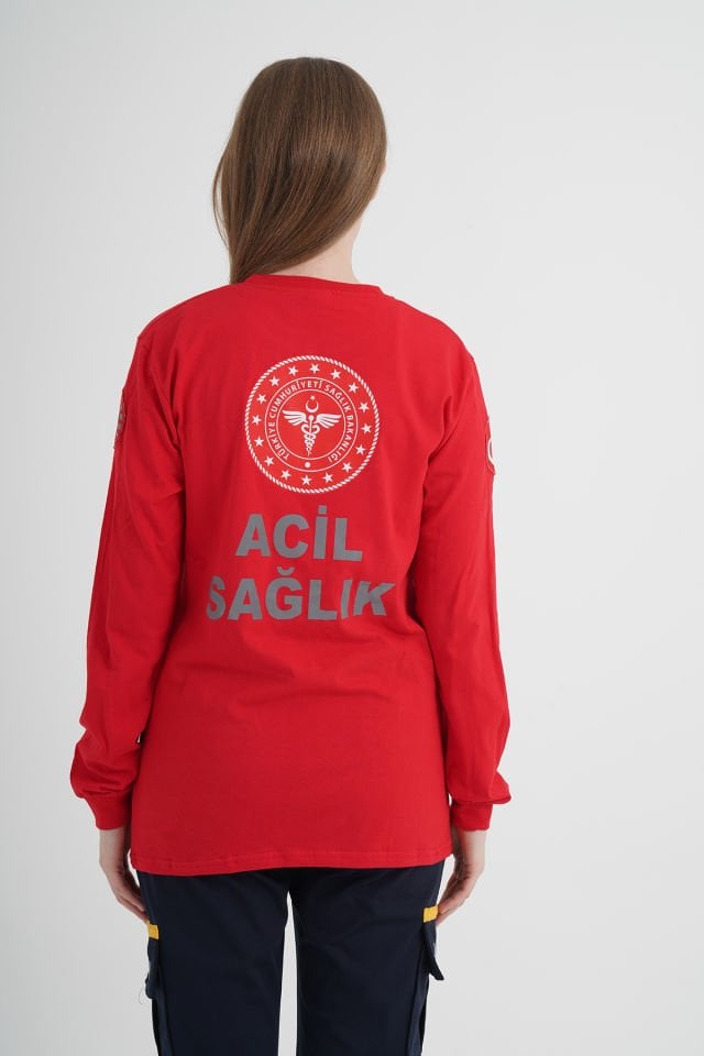 Yeni 112 Acil Sağlık Kırmızı Penye Uzun Kol (Acil Sağlık)