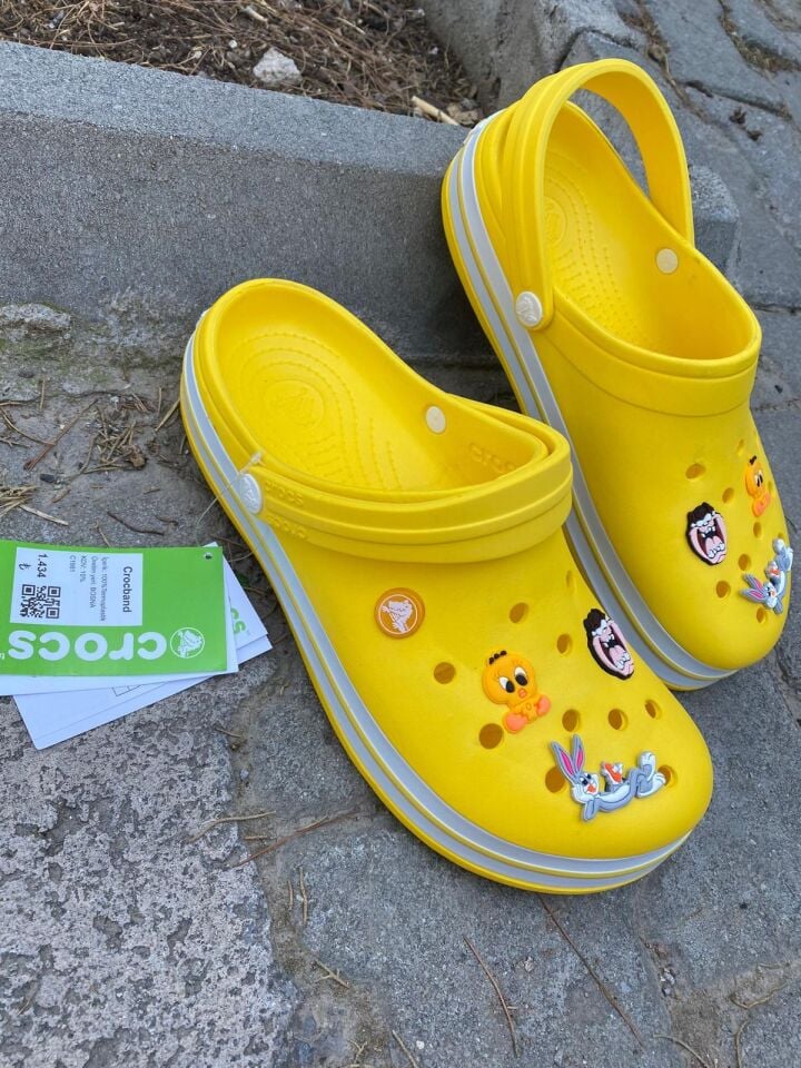 Sarı-Beyaz Eva Bayan Terlik(Yerli Crocs)