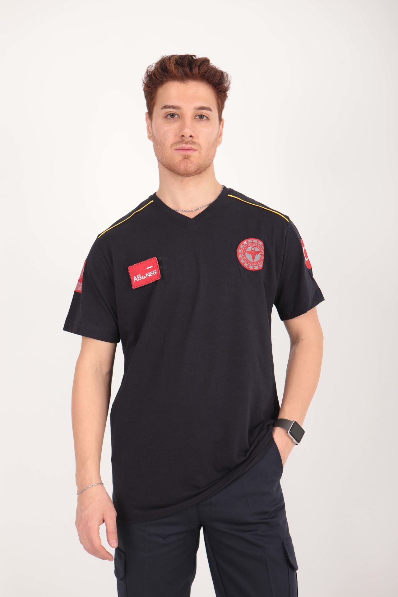 Yeni 112 Acil Sağlık Lacivert Penye T-Shirt(Unisex)