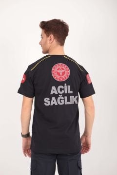 Yeni 112 Acil Sağlık Lacivert Penye T-Shirt(Unisex)