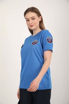 Yeni Paramedik Sıfır Yaka Sax Mavisi Comfort T-shirt(Fileli-Unisex)