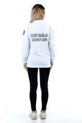 Yeni Beyaz Uzun Kollu Evde Sağlık T-shirt (Unisex)