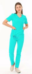 İ-SOFT LİKRALI TAKIM(SLİM FİT) XS-38 Beden - Saks mavisi