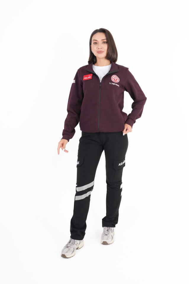 Sağlık Bakanlığı 112 Acil Sağlık Bordo Polar (Unisex-Pike Kumaş)