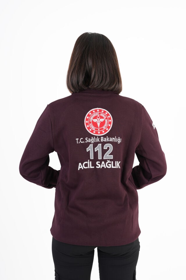 Sağlık Bakanlığı 112 Acil Sağlık Bordo Polar (Unisex-Pike Kumaş)