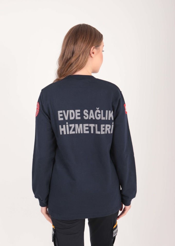 Yeni Evde Sağlık Kırmızı Sıfır Yaka Swit (Unisex)