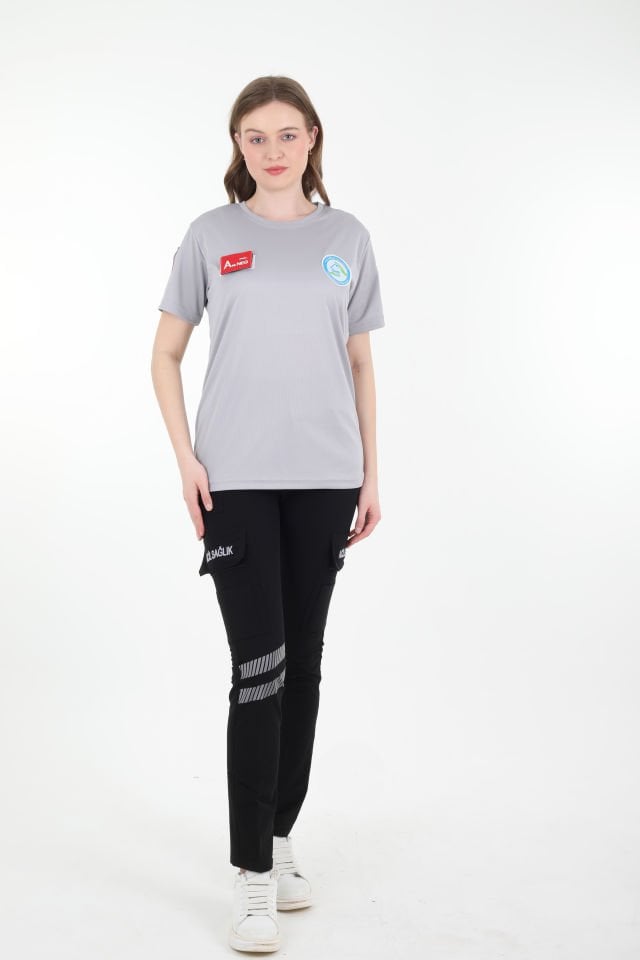 Evde Sağlık Açık Füme Comfort T-shirt (Unisex-Fileli)