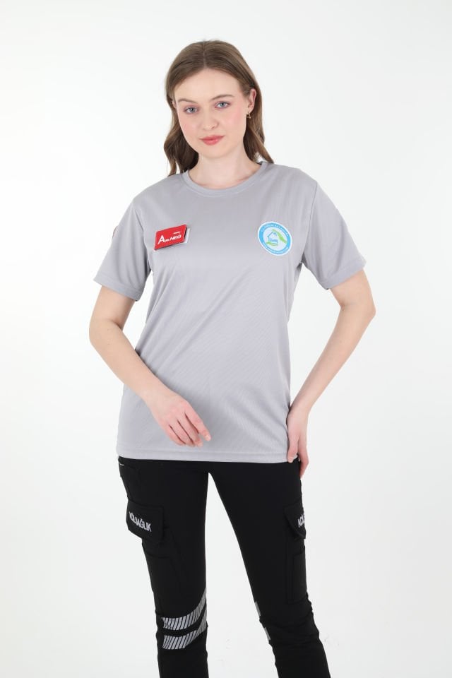 Evde Sağlık Açık Füme Comfort T-shirt (Unisex-Fileli)