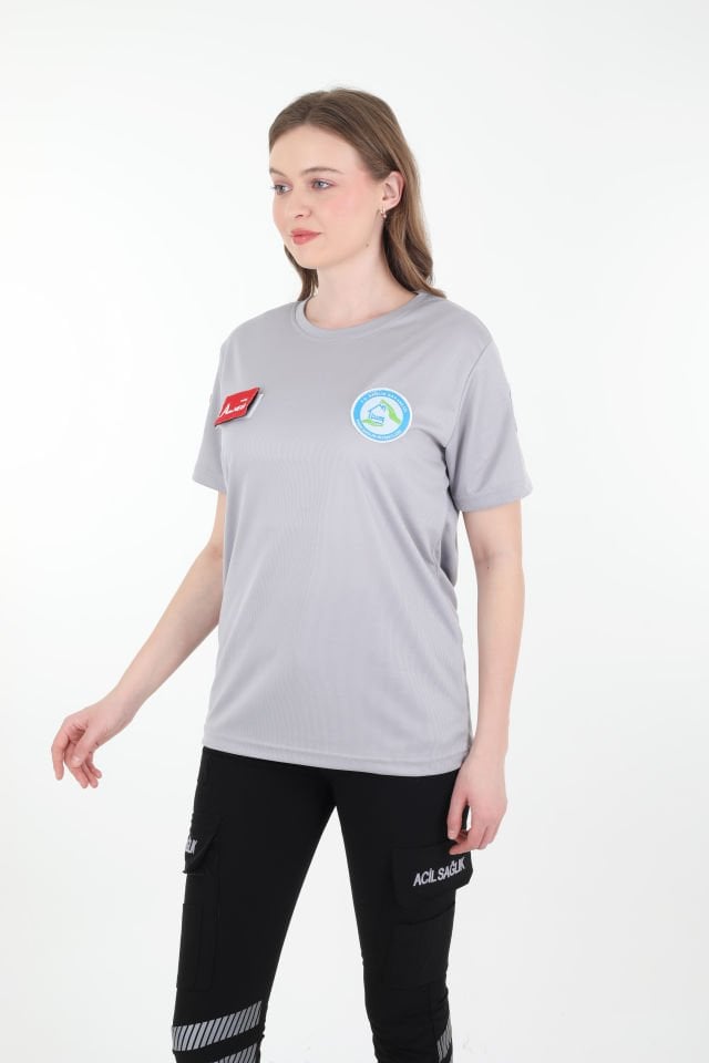 Evde Sağlık Açık Füme Comfort T-shirt (Unisex-Fileli)