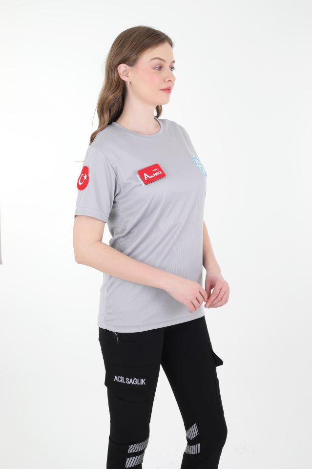 Evde Sağlık Açık Füme Comfort T-shirt (Unisex-Fileli)
