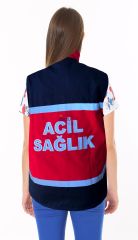 Yeni Acil Sağlık Kırmızı Yelek (Unisex)