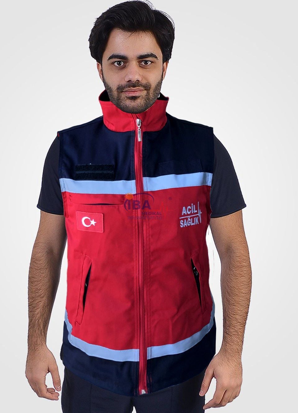 Yeni Acil Sağlık Kırmızı Yelek (Unisex)