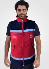 Yeni Acil Sağlık Kırmızı Yelek (Unisex)