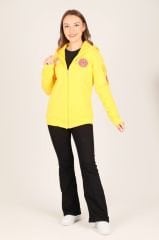 YENİ  Sarı (112)Acil Sağlık Kapşonlu Polar (% 100 PAMUK)